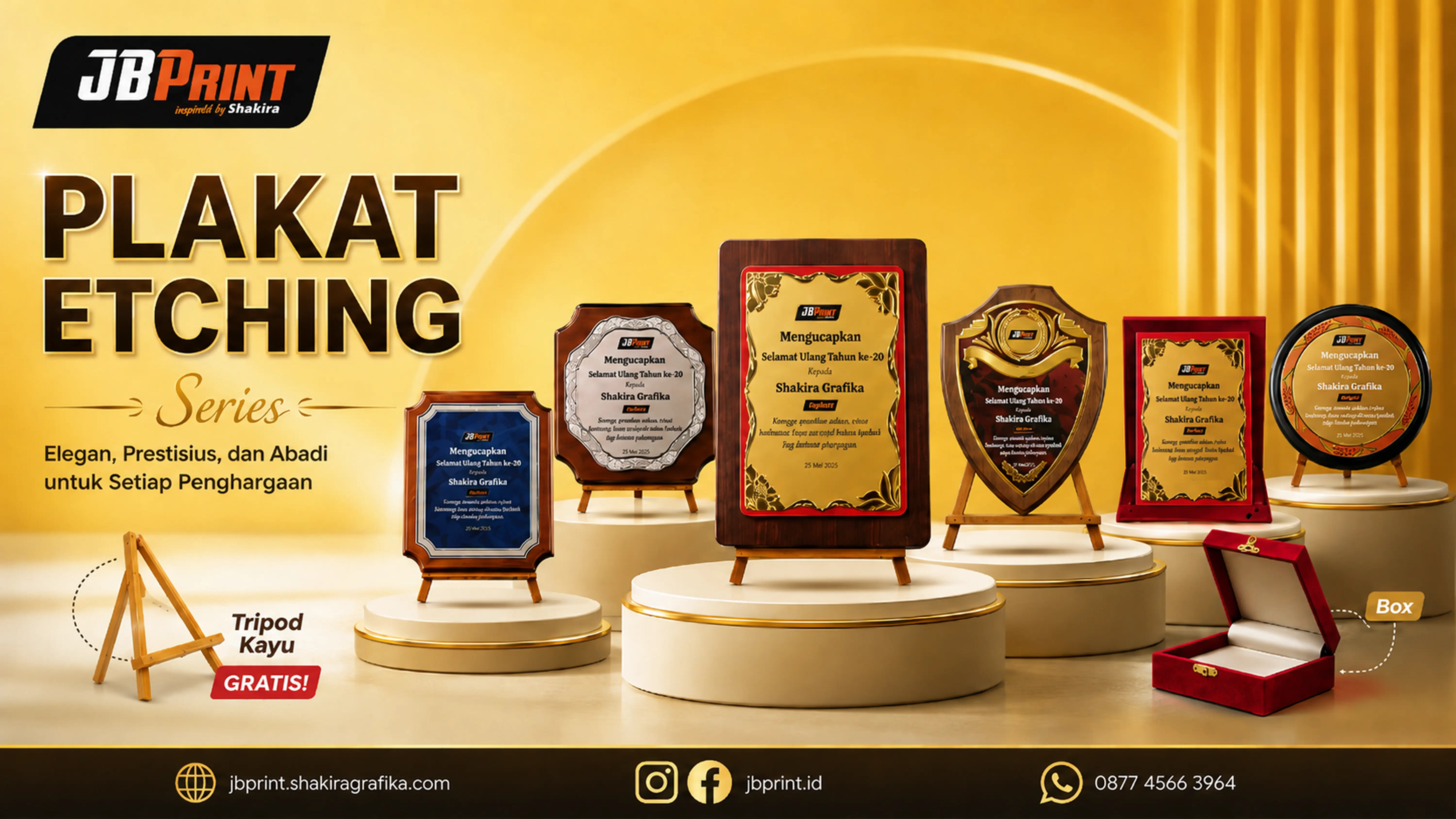 tampilan produk plakat Etching